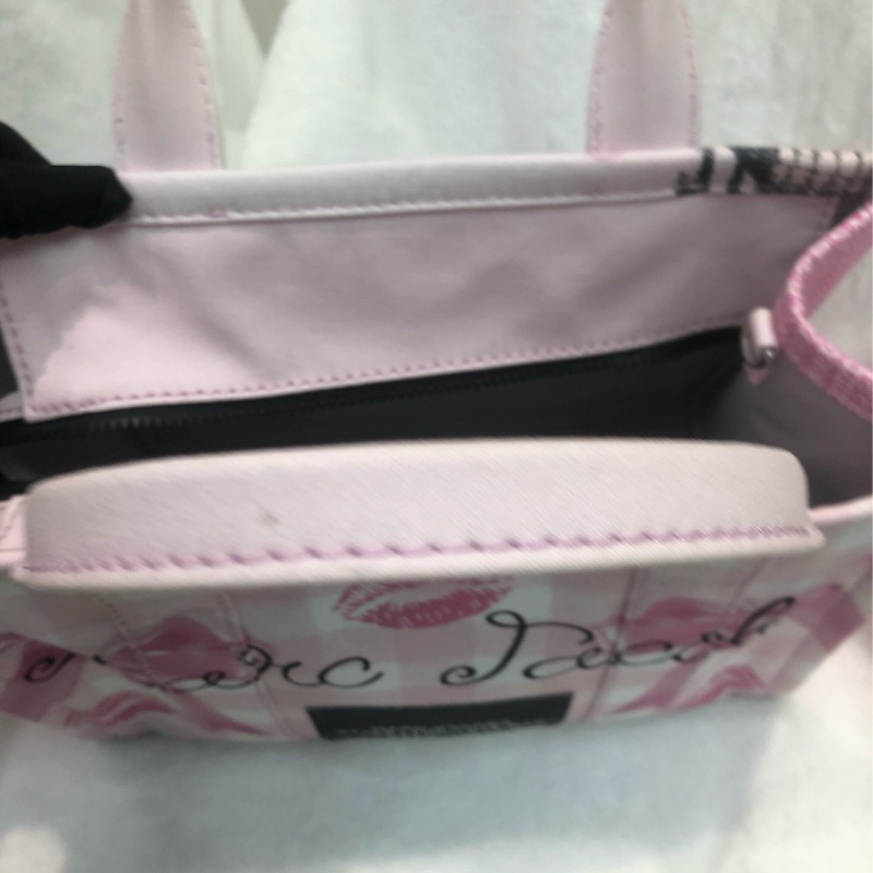 Marc Jacobs 粉紅蝴蝶印花布Tote 2 way XC436-8