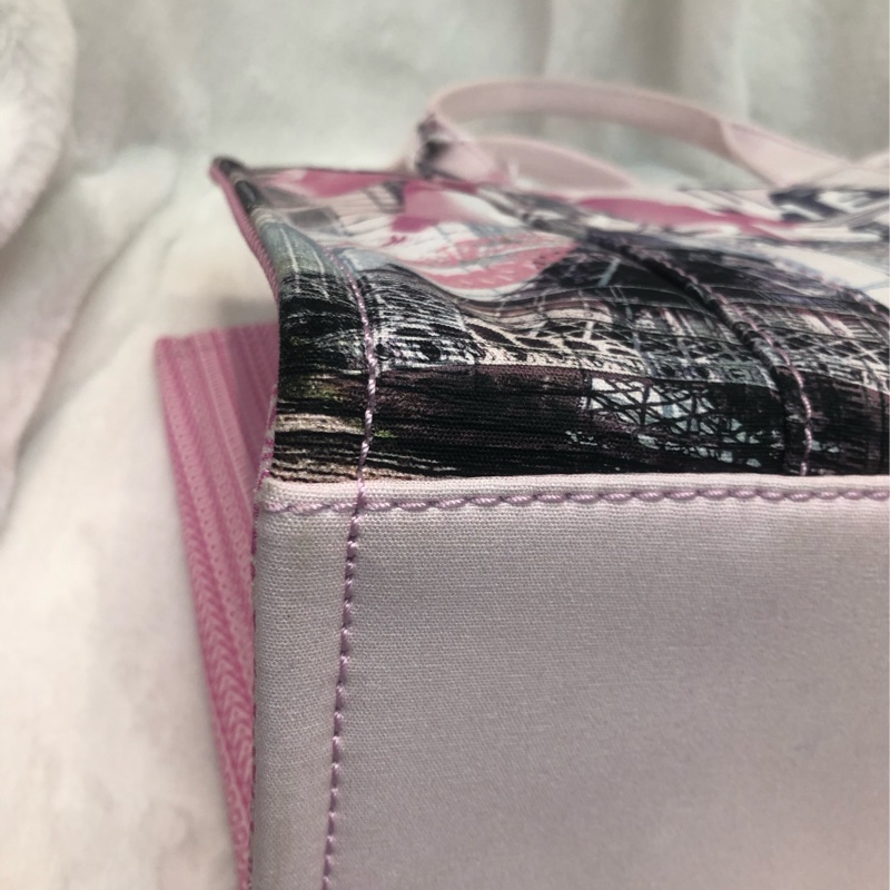 Marc Jacobs 粉紅蝴蝶印花布Tote 2 way XC436-10