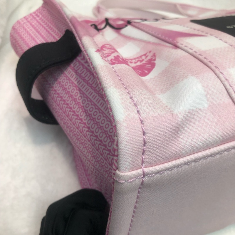 Marc Jacobs 粉紅蝴蝶印花布Tote 2 way XC436-13