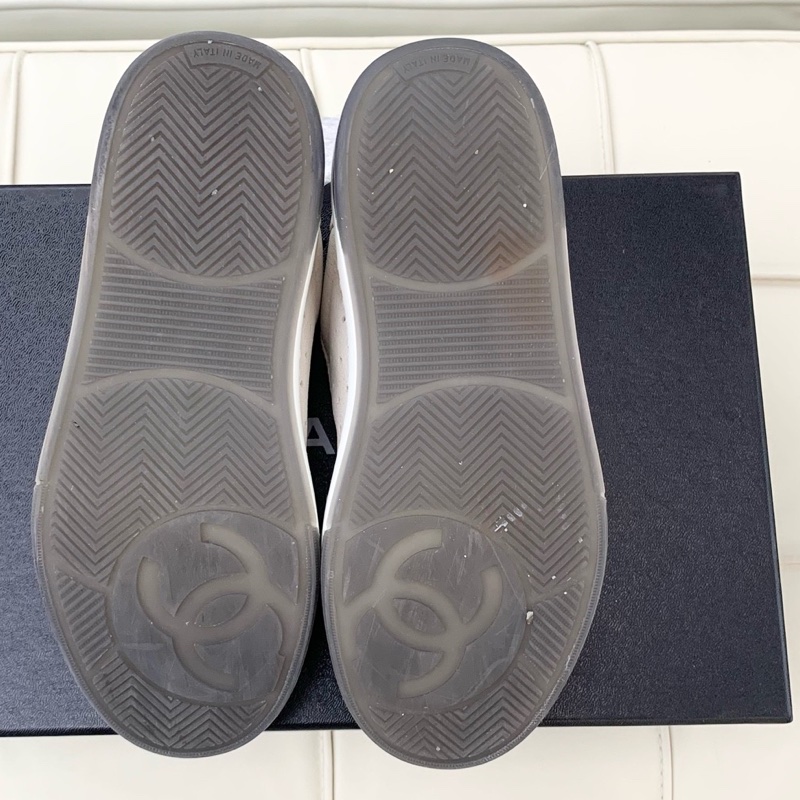 Chanel香奈兒黑白熊貓麂皮低幫板鞋  尺寸：35.5碼配件：塵袋.-7