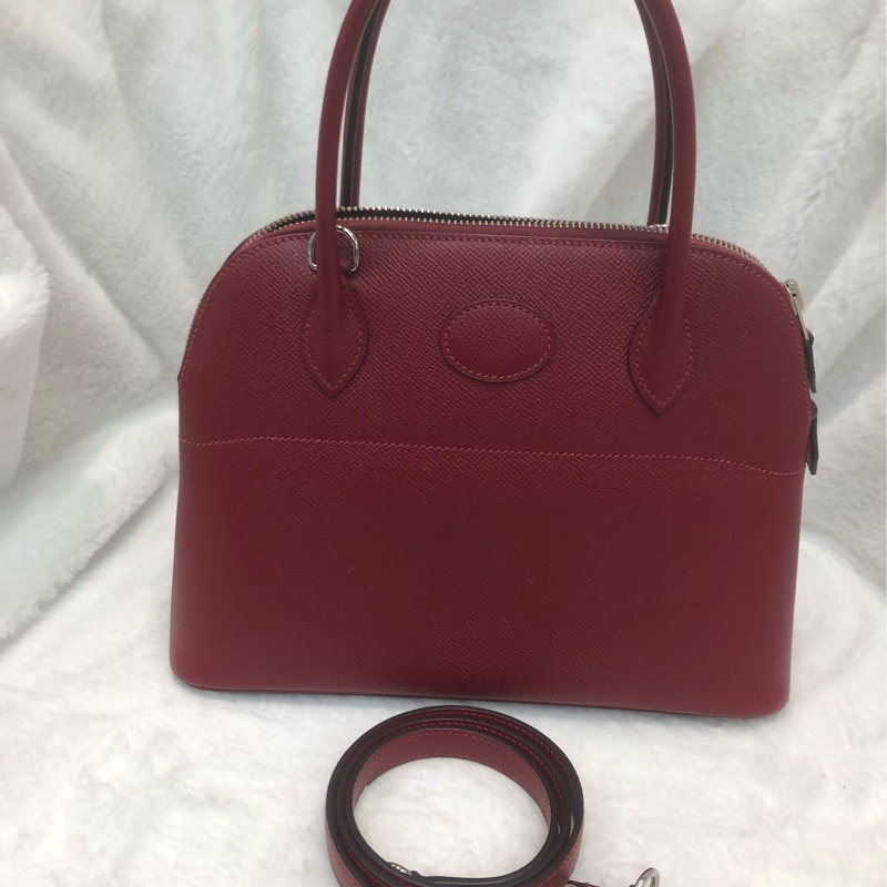 Hermes Bolide 27 紅色銀扣 X Stamp XC372-5