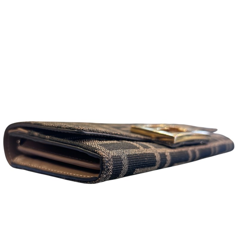 FENDI字紋提花布二折長夾斜背包-4