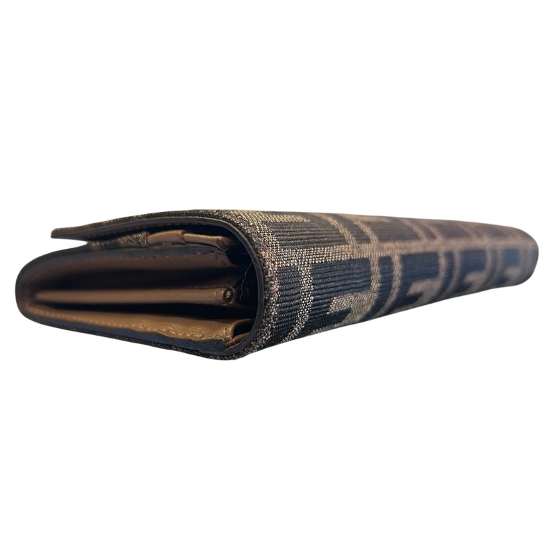 FENDI字紋提花布二折長夾斜背包-5