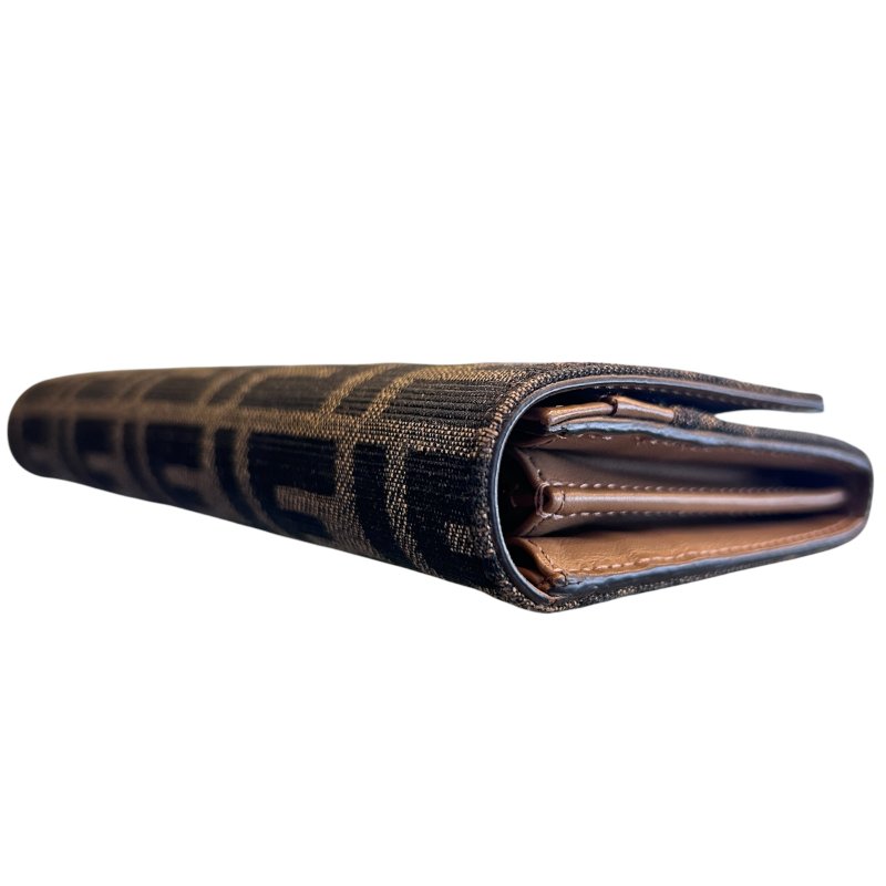 FENDI字紋提花布二折長夾斜背包-6