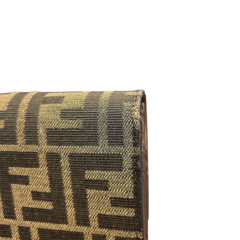 FENDI字紋提花布二折長夾斜背包-12