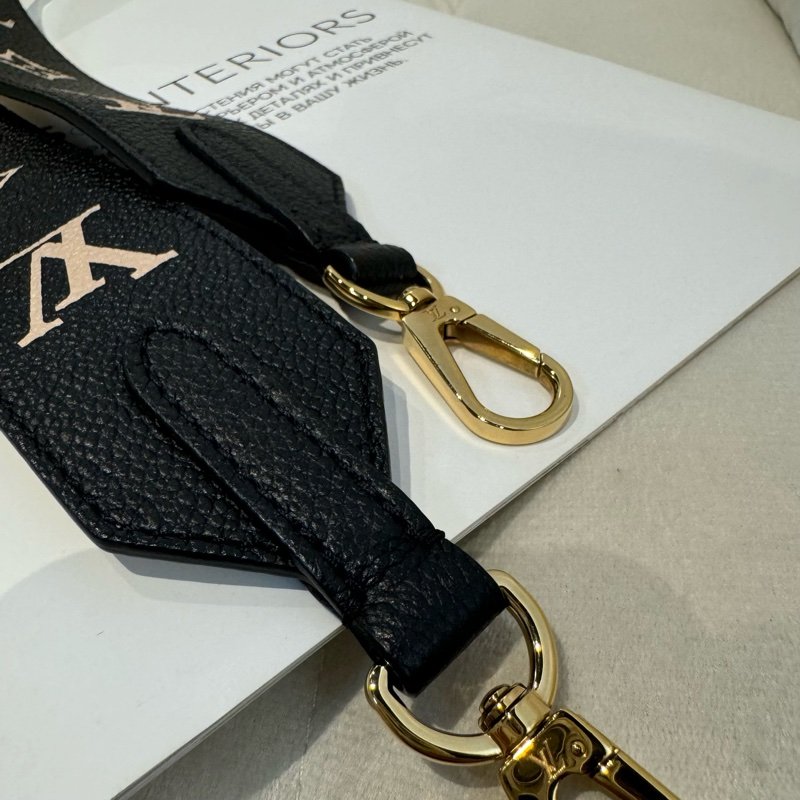 LV Bandouliere 黑色牛皮壓紋背帶（不含包包）-3
