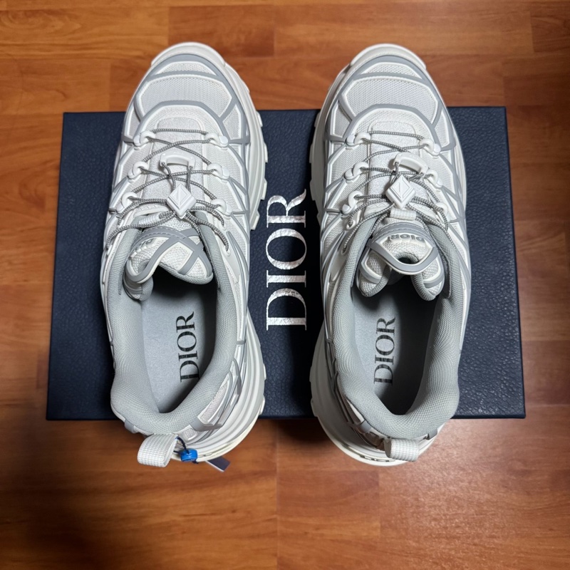 Dior正品迪奧B31藤格紋低幫運動鞋 男士休閒鞋 白色43碼-3