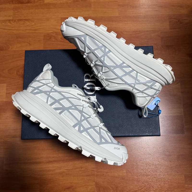 Dior正品迪奧B31藤格紋低幫運動鞋 男士休閒鞋 白色43碼-7