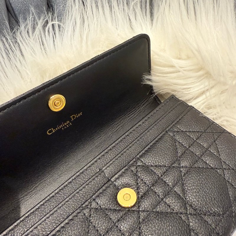 Dior Caro Orchid 黑色長夾 黑金-3