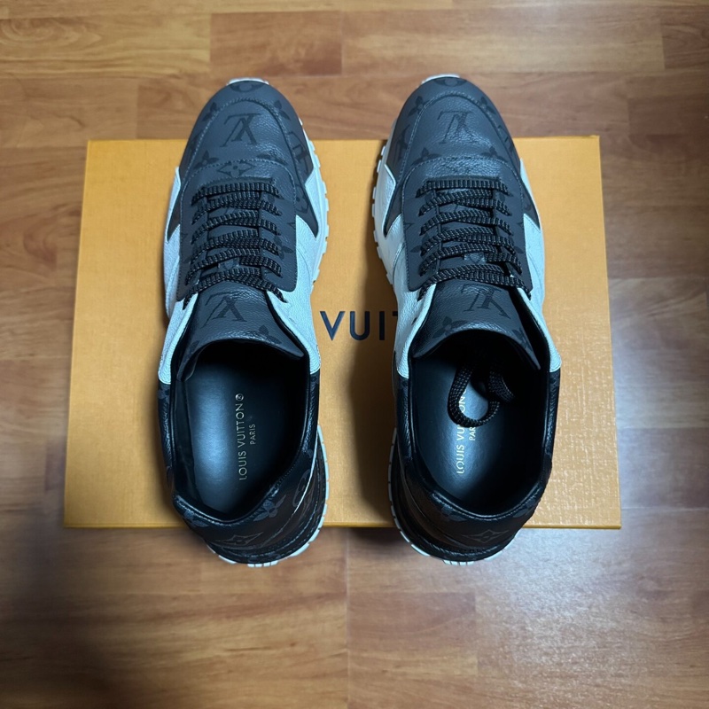 Lv Run Away壓印運動鞋 路易威登厚底休閒鞋 白灰 42碼-3