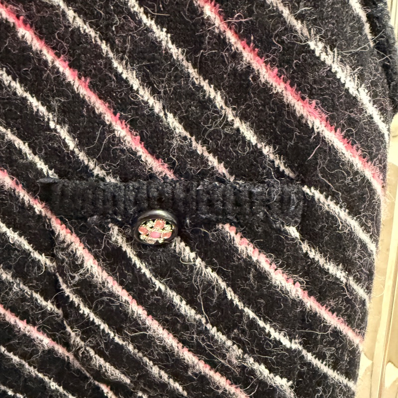 Chanel✨2024斜紋條紋羊絨長版背心洋裝#40 張鈞甯同款-5