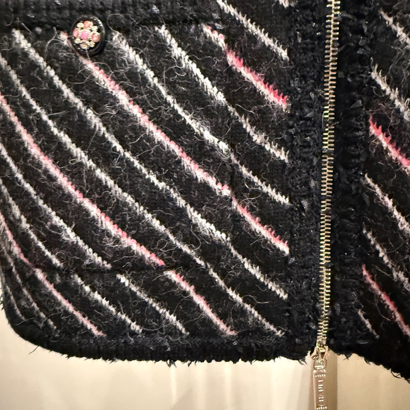 Chanel✨2024斜紋條紋羊絨長版背心洋裝#40 張鈞甯同款-6