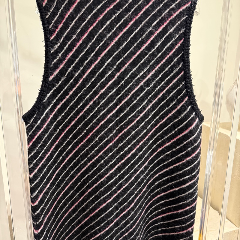 Chanel✨2024斜紋條紋羊絨長版背心洋裝#40 張鈞甯同款-8