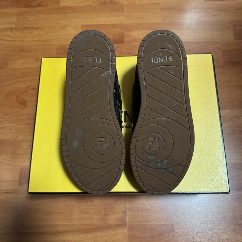FENDI芬迪印花休閒鞋 牛皮 低幫板鞋 女款 黑色 35.5碼-5