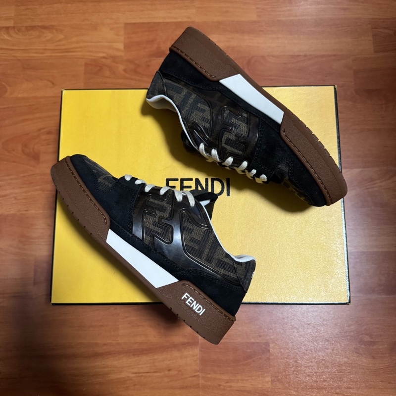 FENDI芬迪印花休閒鞋 牛皮 低幫板鞋 女款 黑色 35.5碼-6