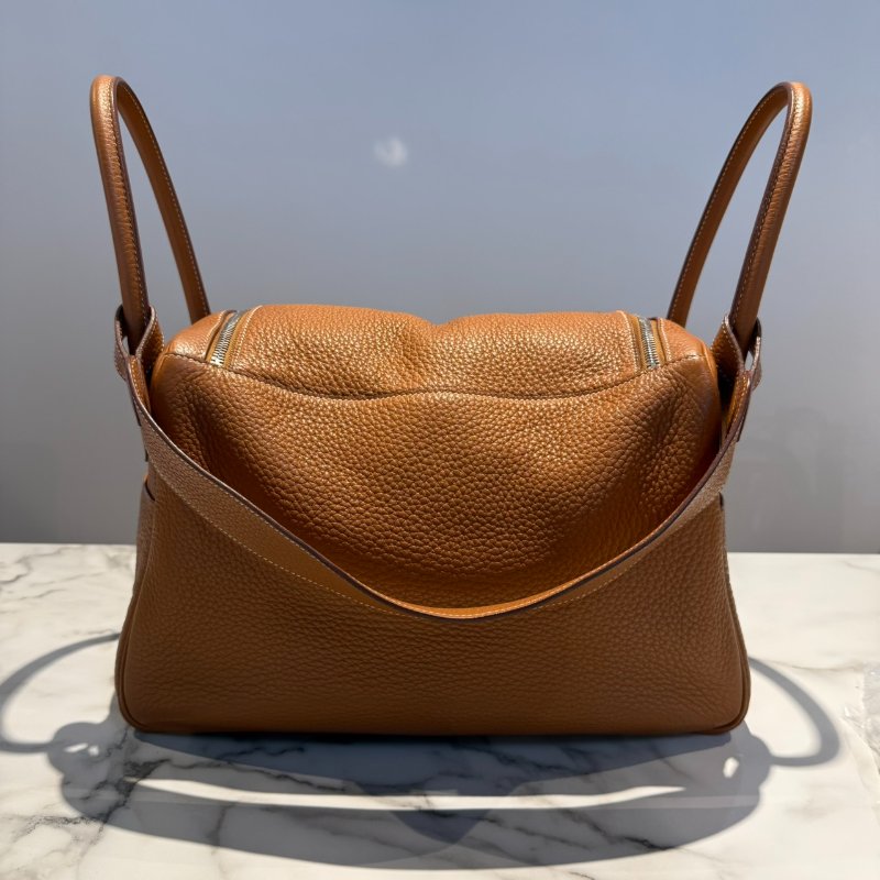 愛馬仕 lindy 34 銀扣棕色 T刻-1