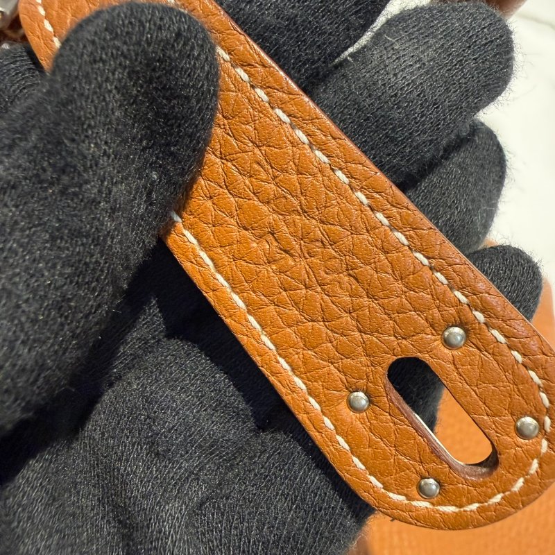 愛馬仕 lindy 34 銀扣棕色 T刻-5