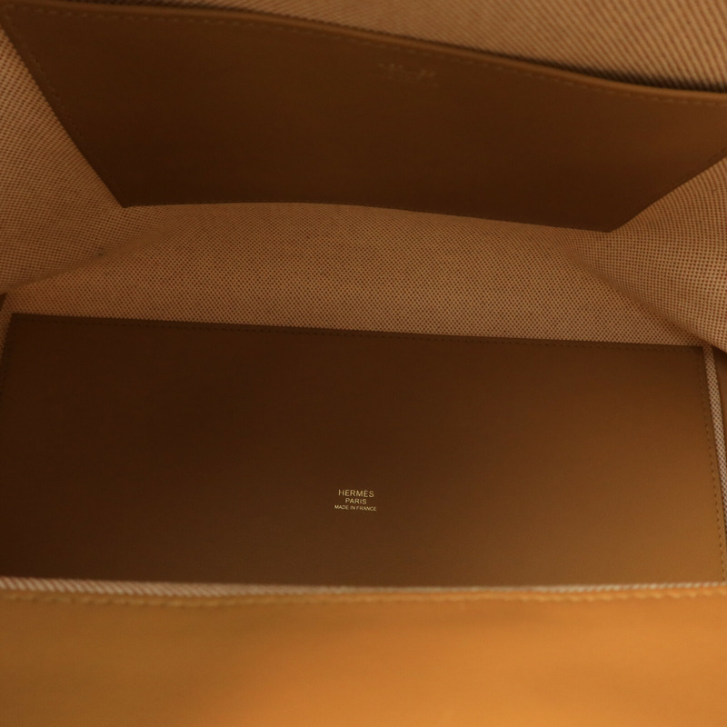 HERMES 帆布/Swift皮革24/24 35CM手挽袋Sesame-4