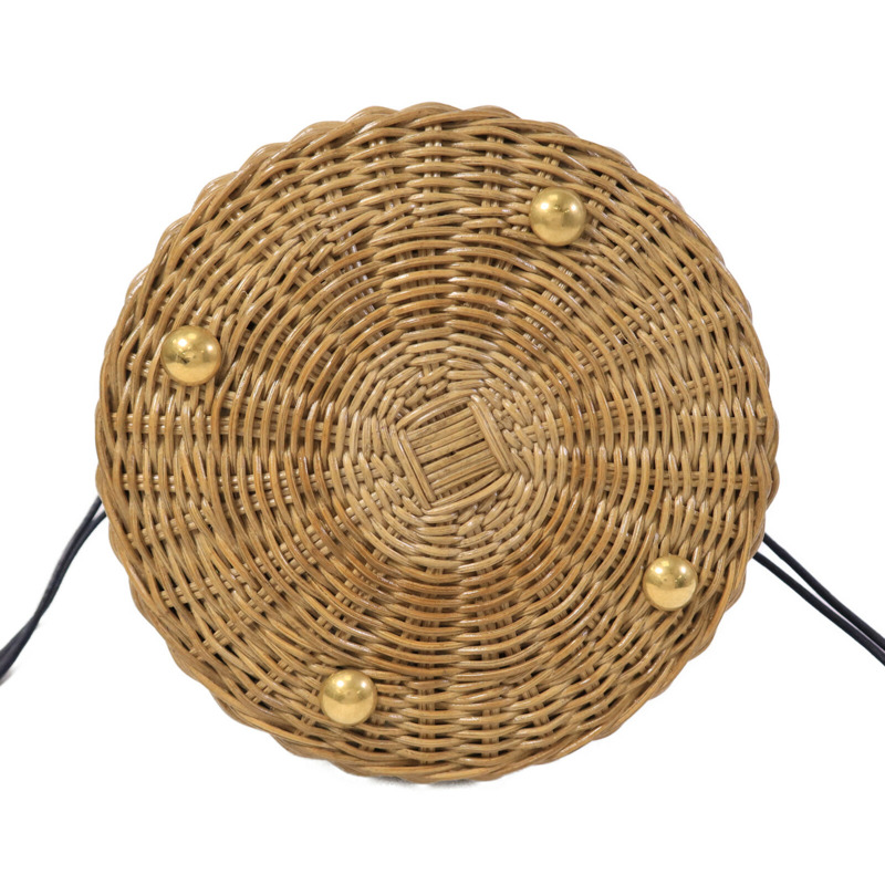 Dior 帆布/藤料Wicker Bucket Bag肩背袋-3