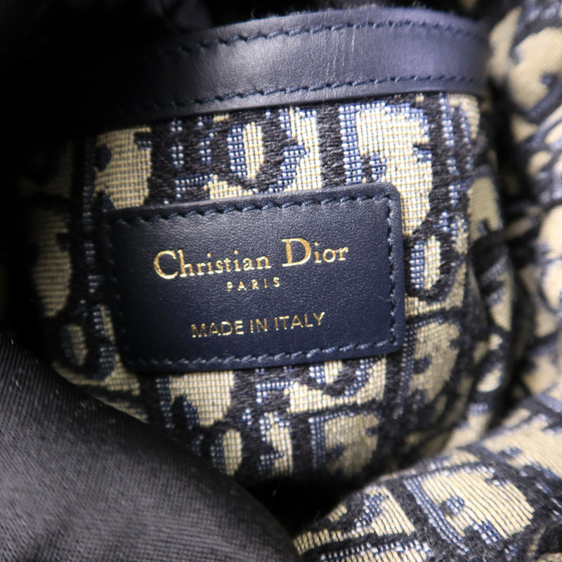 Dior 帆布/藤料Wicker Bucket Bag肩背袋-5