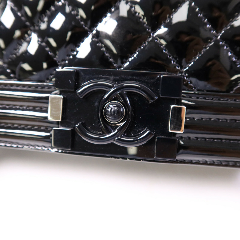 CHANEL 漆皮皮革Boy 28手挽肩背兩用袋-6