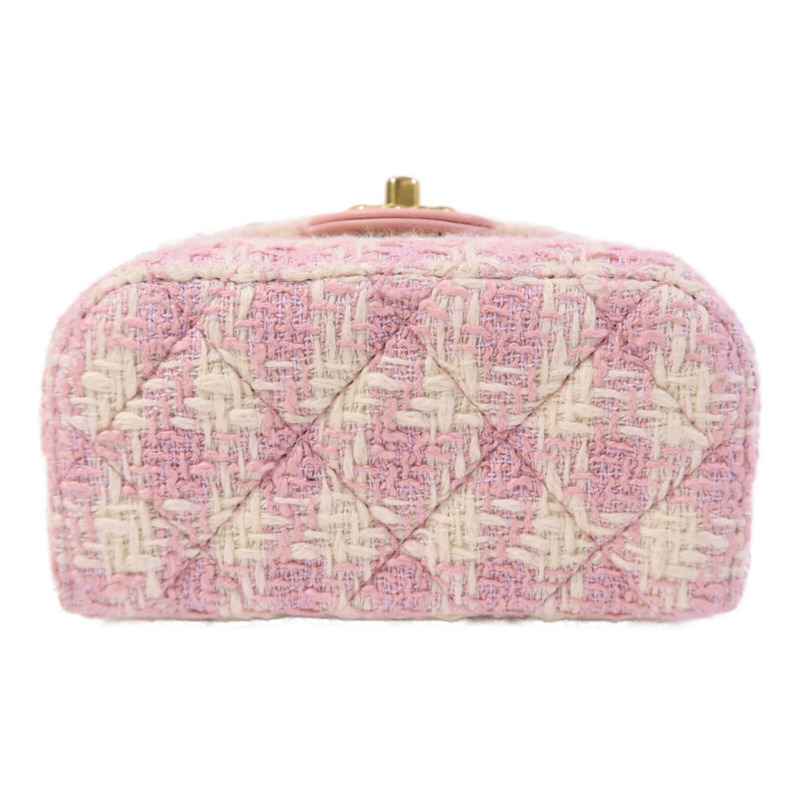 CHANEL 羊皮皮革/粗花呢Vanity Case鏈帶手挽肩背兩用袋-3