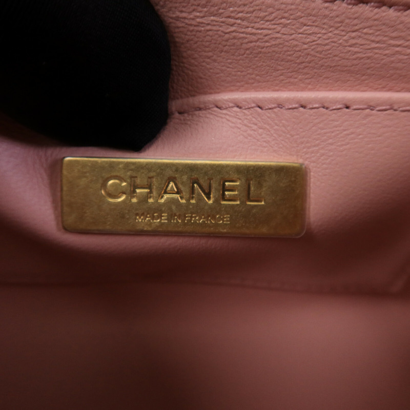 CHANEL 羊皮皮革/粗花呢Vanity Case鏈帶手挽肩背兩用袋-5