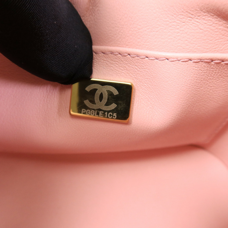 CHANEL 羊皮皮革/粗花呢Vanity Case鏈帶手挽肩背兩用袋-7