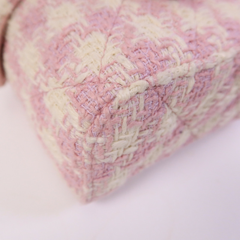 CHANEL 羊皮皮革/粗花呢Vanity Case鏈帶手挽肩背兩用袋-11