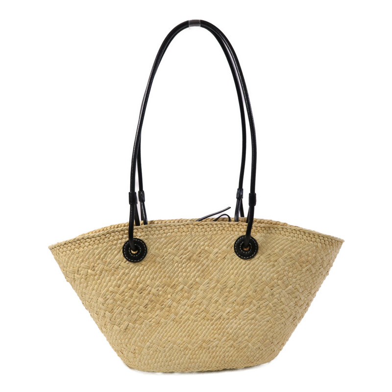 LOEWE Iraca Palm/皮革Small Anagram Basket Bag手挽袋-1