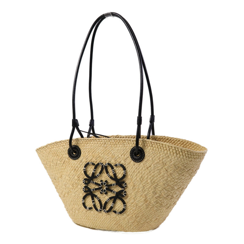 LOEWE Iraca Palm/皮革Small Anagram Basket Bag手挽袋-2
