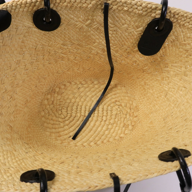 LOEWE Iraca Palm/皮革Small Anagram Basket Bag手挽袋-4