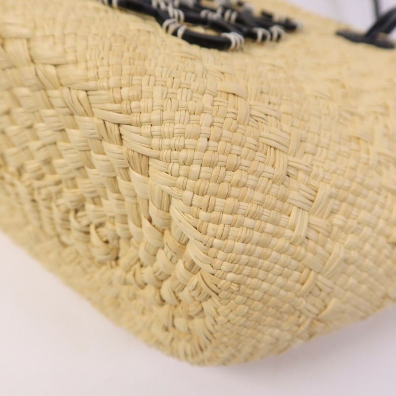 LOEWE Iraca Palm/皮革Small Anagram Basket Bag手挽袋-10