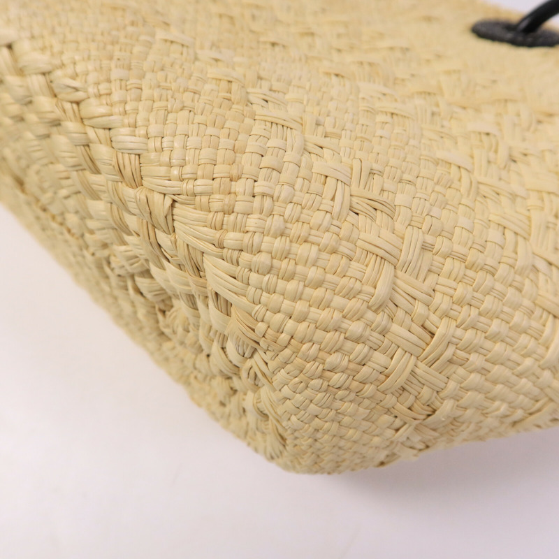 LOEWE Iraca Palm/皮革Small Anagram Basket Bag手挽袋-12