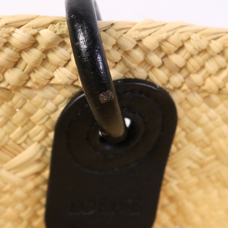 LOEWE Iraca Palm/皮革Small Anagram Basket Bag手挽袋-16