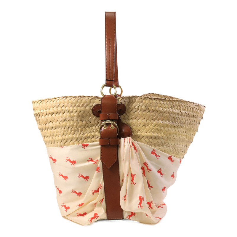 Chloe 皮革/藤料Panier Backet Bag手挽袋-1