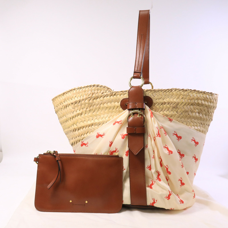 Chloe 皮革/藤料Panier Backet Bag手挽袋-10