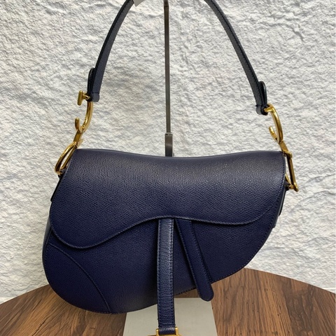 迪奧 dior 藍金中號馬鞍包 內里乾淨