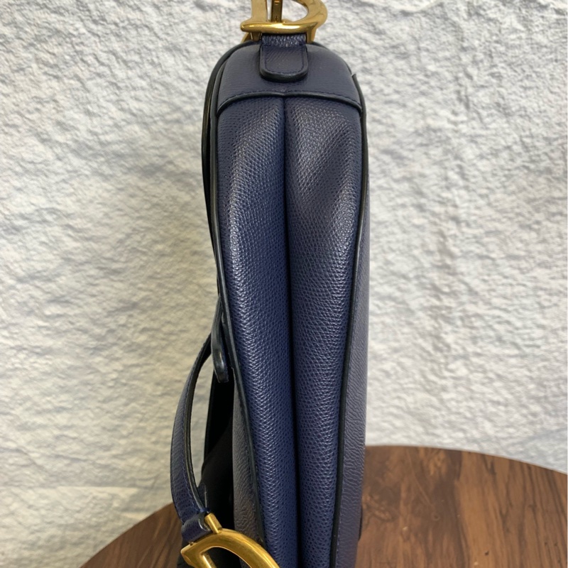 迪奧 dior 藍金中號馬鞍包 內里乾淨-3