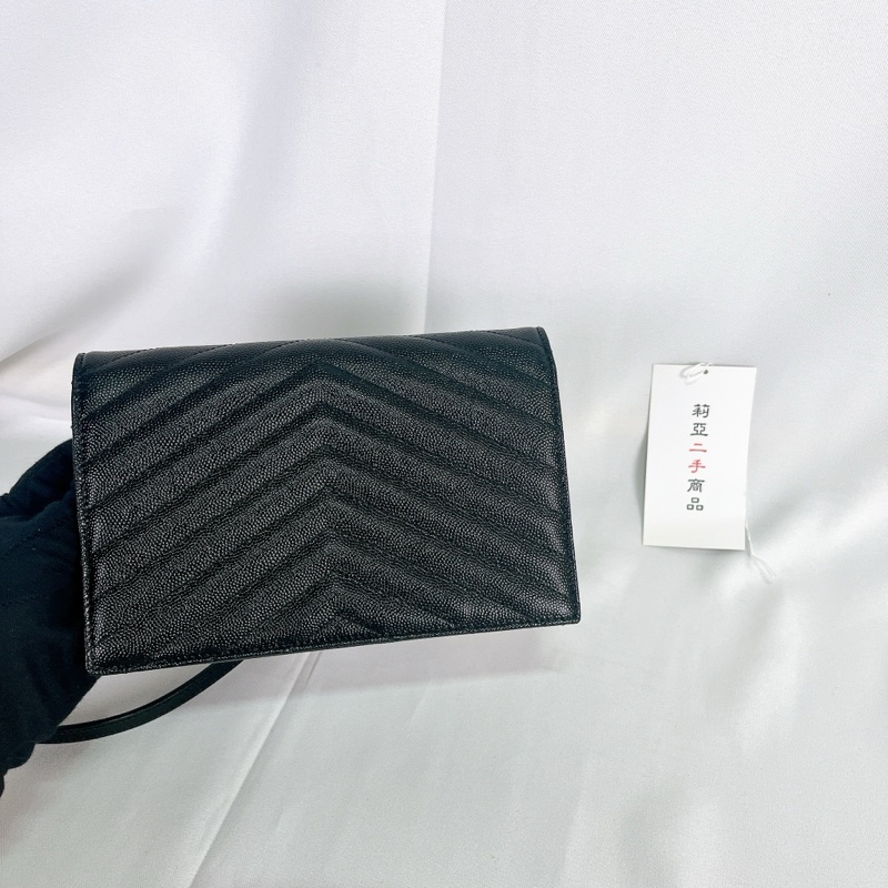 莉亞精品♡ YSL WOC 黑金19cm  二手-2