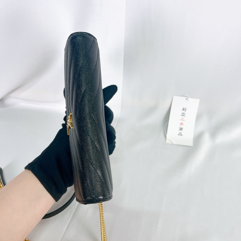 莉亞精品♡ YSL WOC 黑金19cm  二手-4