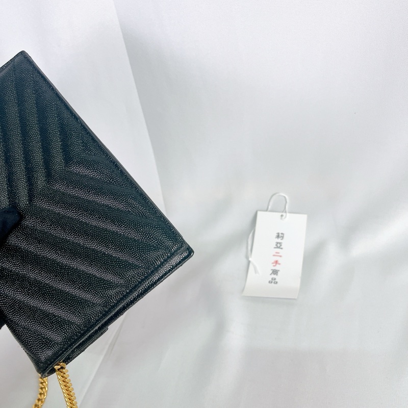 莉亞精品♡ YSL WOC 黑金19cm  二手-9