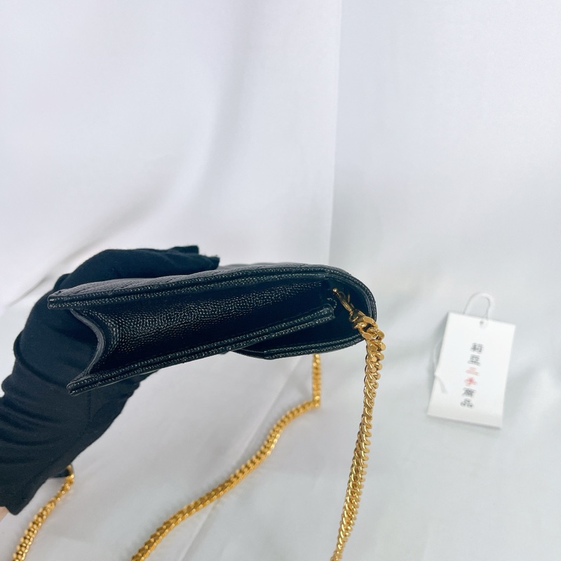 莉亞精品♡ YSL WOC 黑金19cm  二手-10