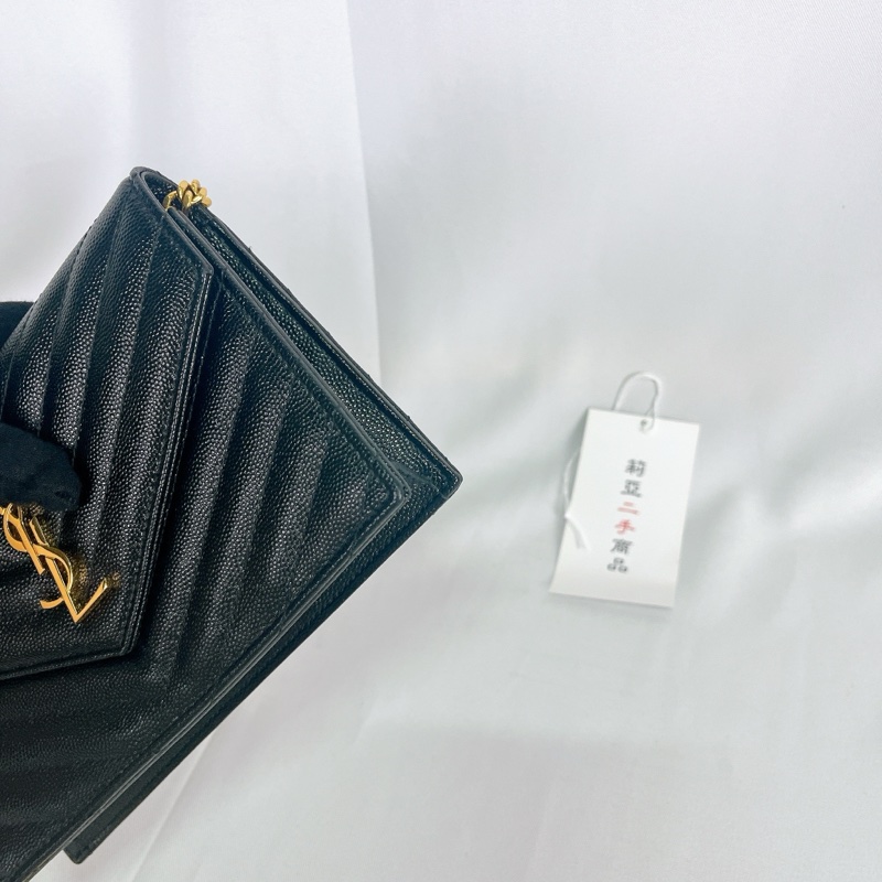 莉亞精品♡ YSL WOC 黑金19cm  二手-12