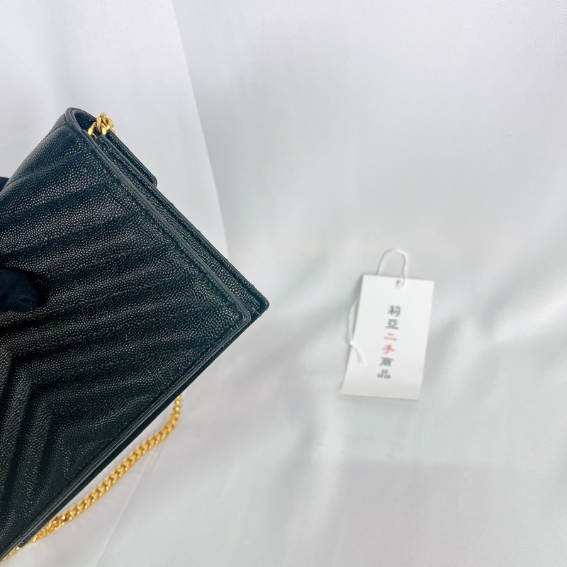 莉亞精品♡ YSL WOC 黑金19cm  二手-14