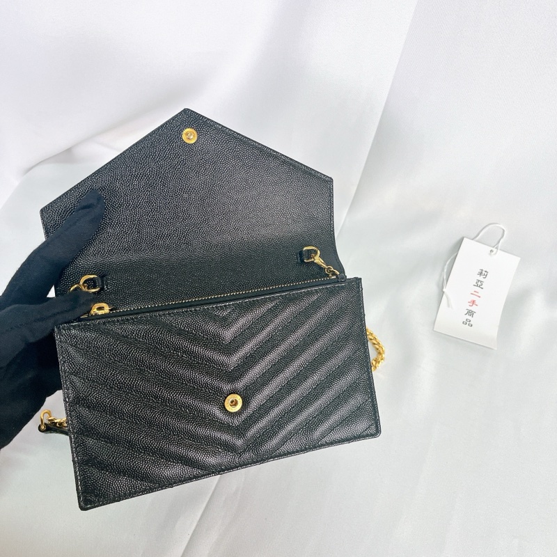 莉亞精品♡ YSL WOC 黑金19cm  二手-15