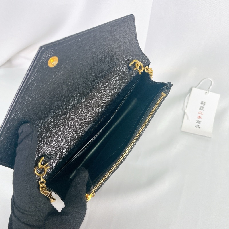 莉亞精品♡ YSL WOC 黑金19cm  二手-16