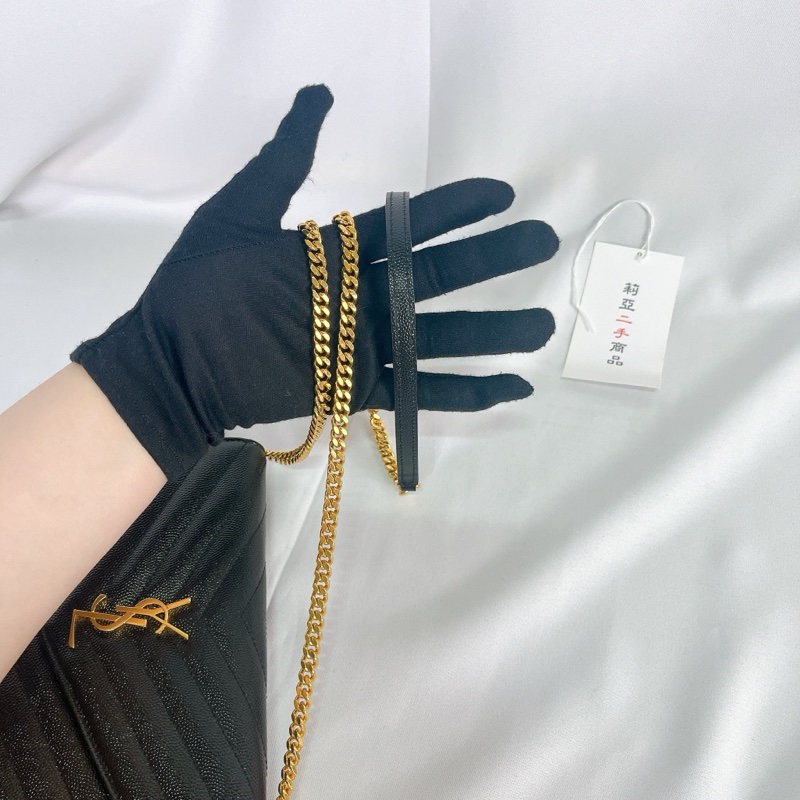 莉亞精品♡ YSL WOC 黑金19cm  二手-17