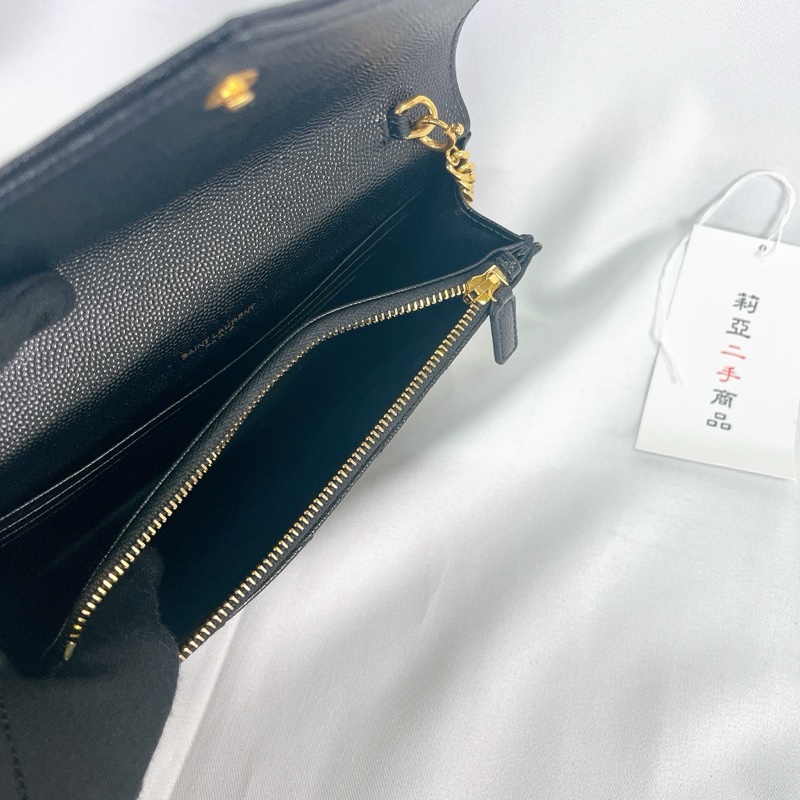 莉亞精品♡ YSL WOC 黑金19cm  二手-19