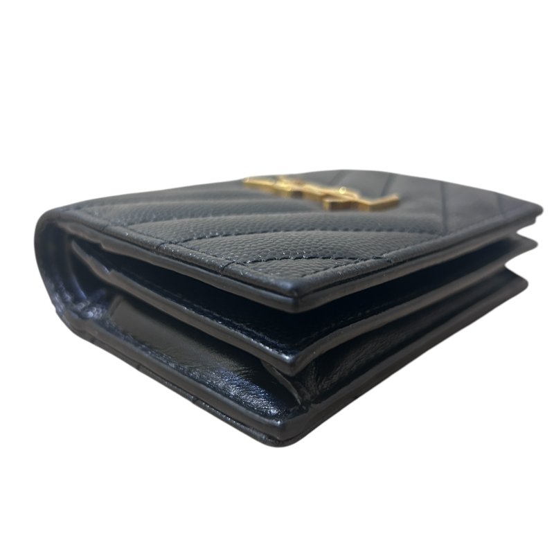 YSL 黑金二摺短夾-4